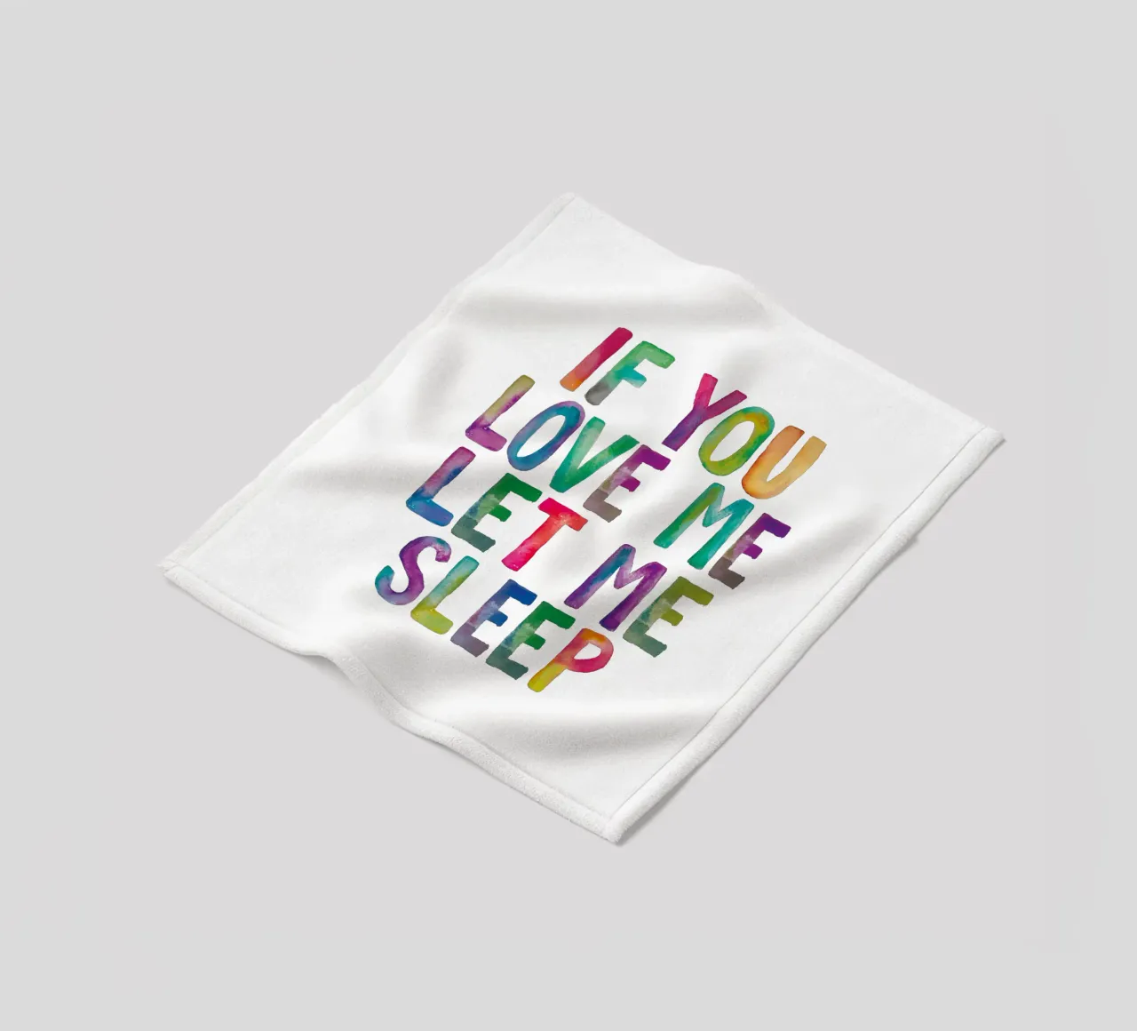 Wenn du mich liebst, lass mich schlafen Regenbogen Typografie drucken Fleecedecke von THE MOTIVATED TYPE