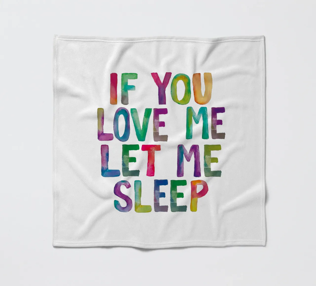 Wenn du mich liebst, lass mich schlafen Regenbogen Typografie drucken Fleecedecke von THE MOTIVATED TYPE