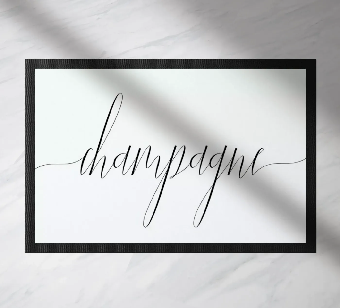 Champagne doormat by typed