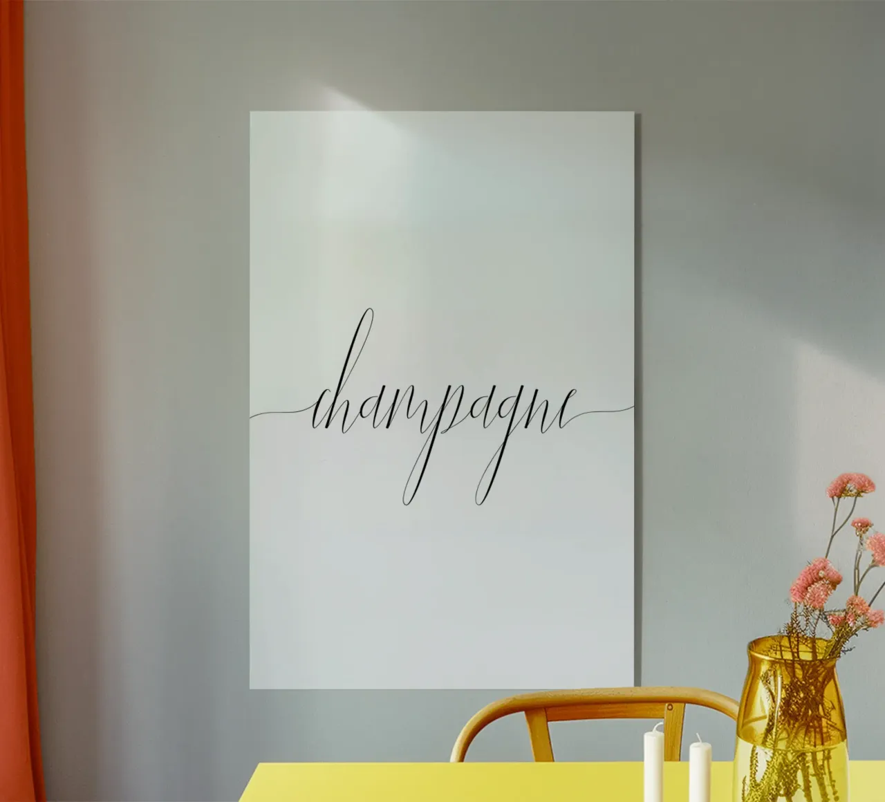 Champagne acrylic glass by typed