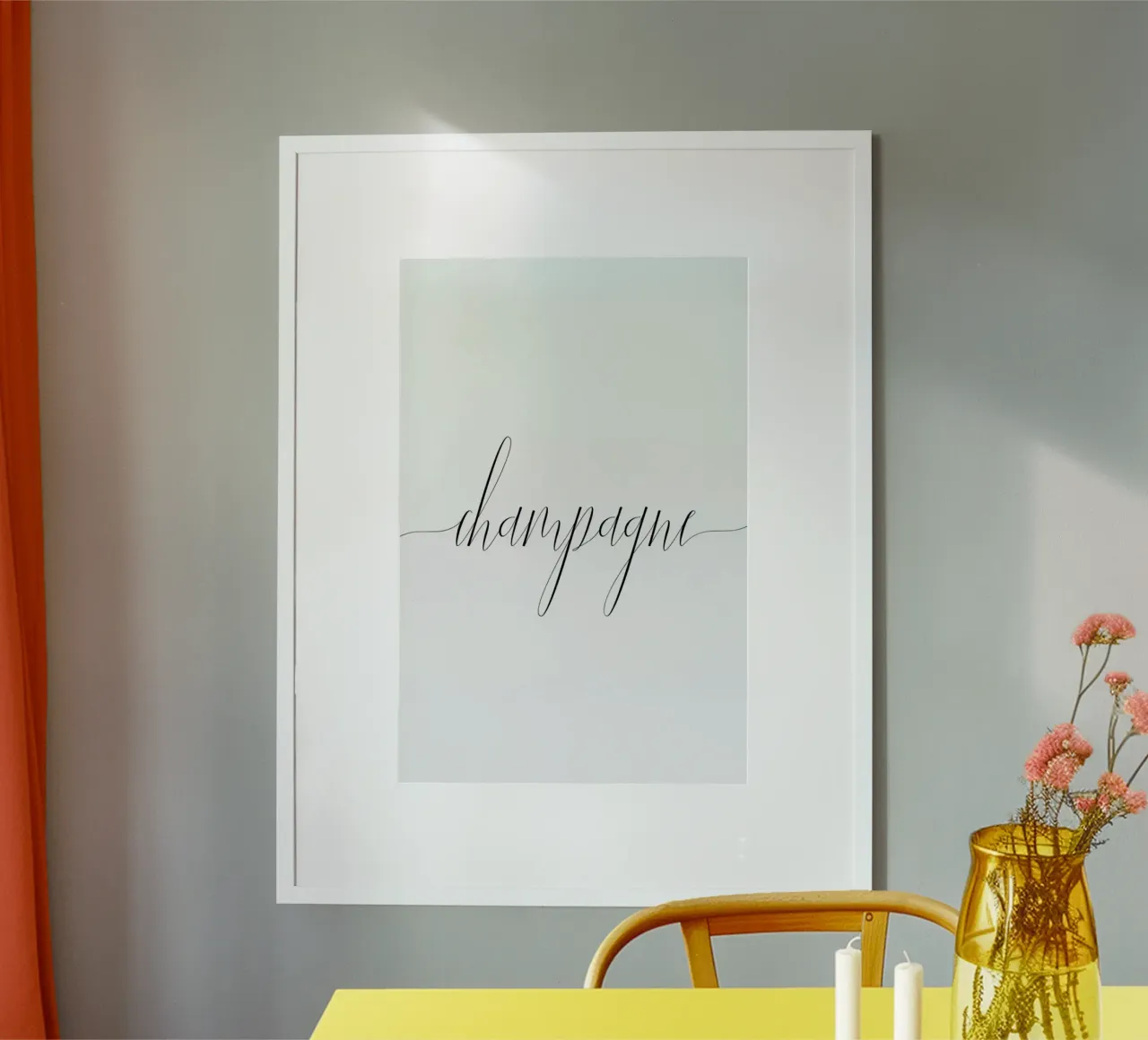 Champagne poster da typed