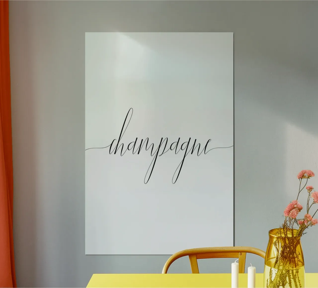 Champagne poster da typed