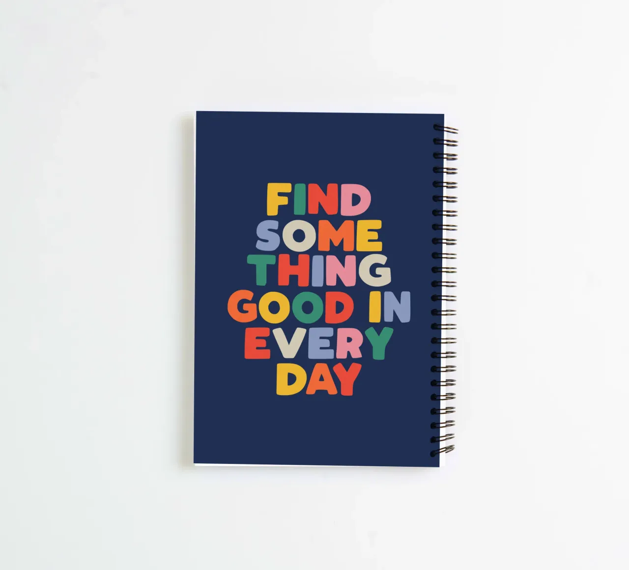 Jedem Tag etwas Gutes abgewinnen Bunte Typografie zum Ausdrucken Ringbuch von THE MOTIVATED TYPE