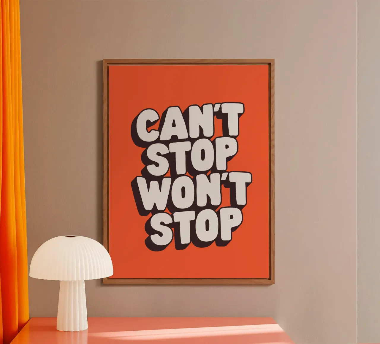 Can't Stop Won't Stop Bold Motivational Typography Print alu-dibond by THE MOTIVATED TYPE