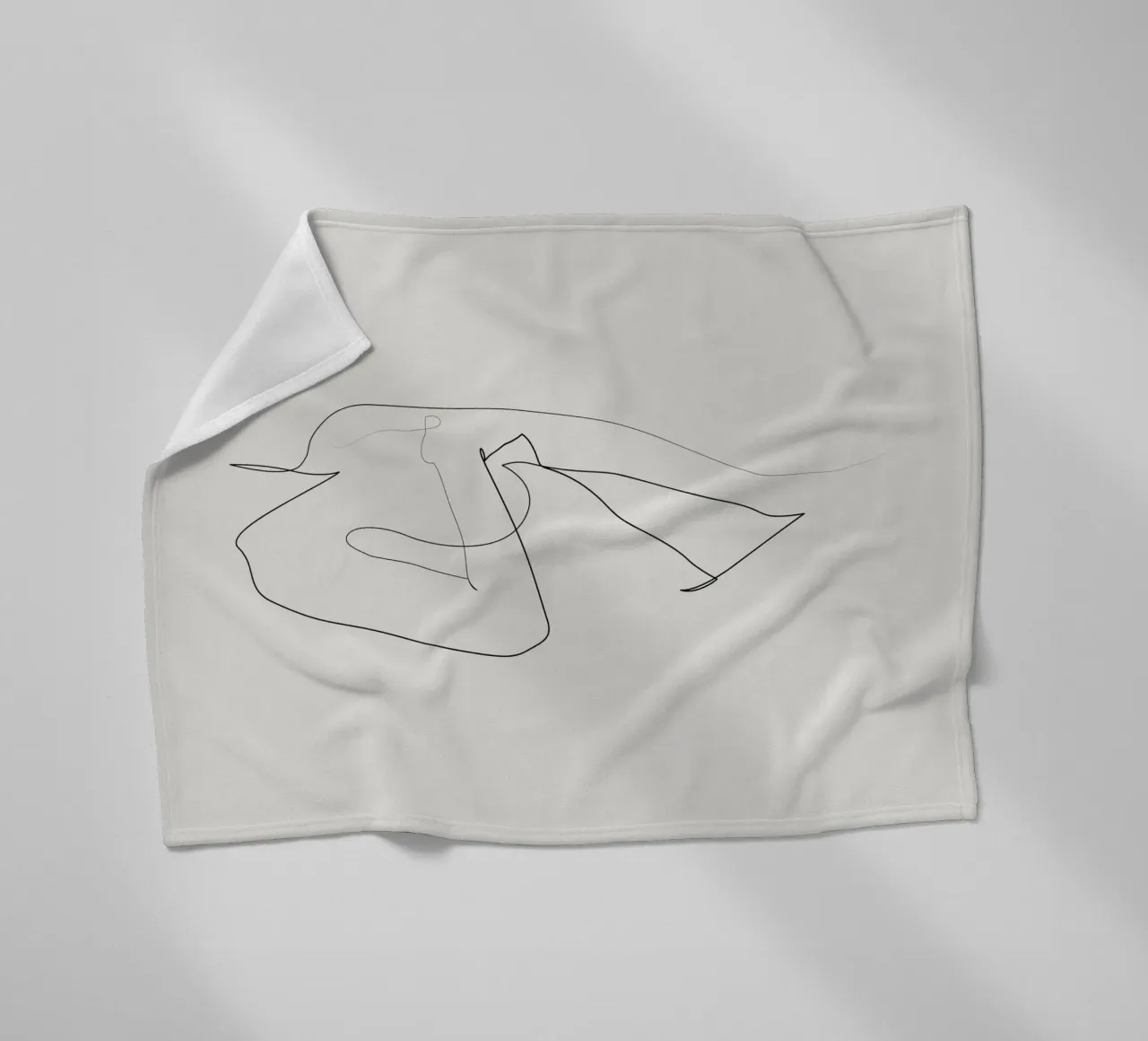 Beneath the Curve - Line nude - A2510 fleece blanket by Addillum