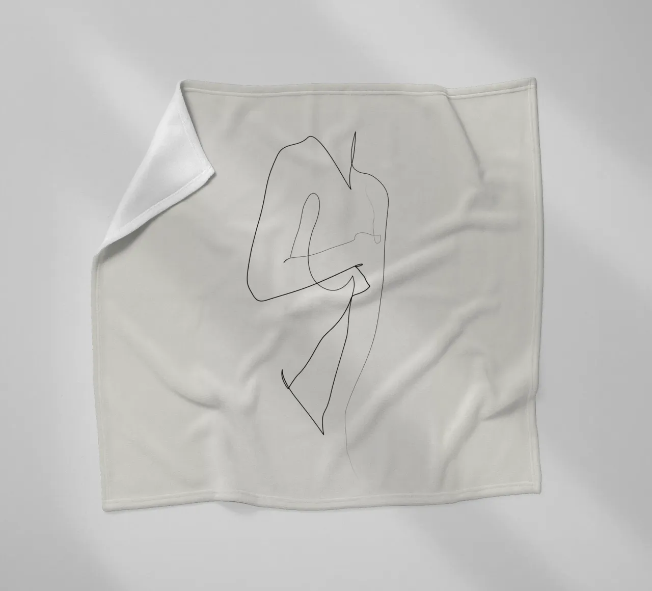 Beneath the Curve - Line nude - A2510 fleece blanket by Addillum