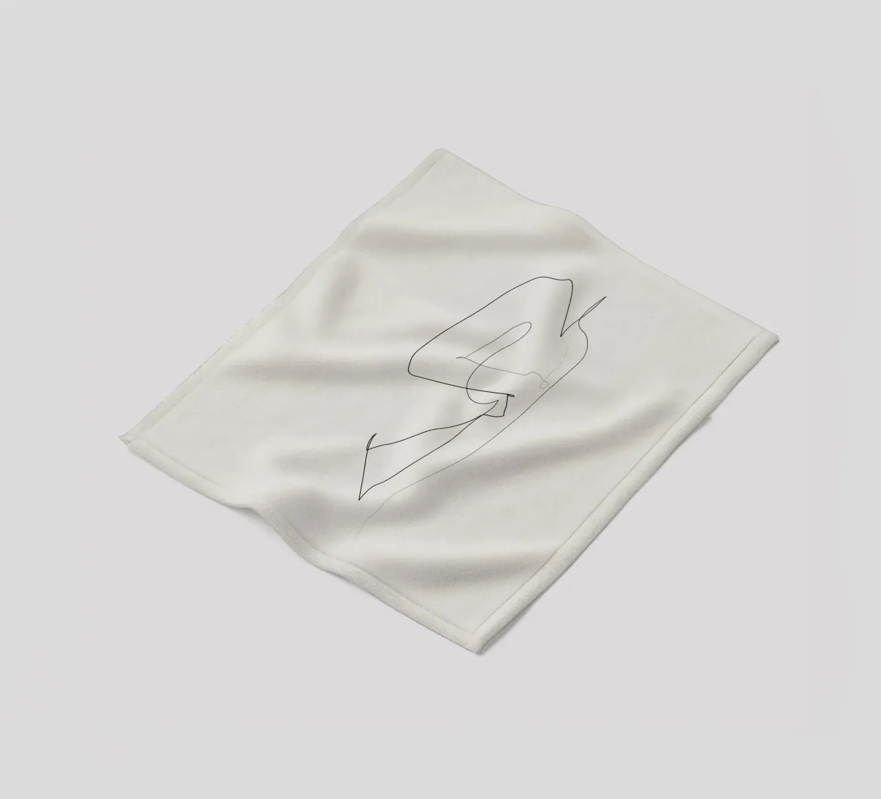 Beneath the Curve - Line nude - A2510 fleece blanket by Addillum