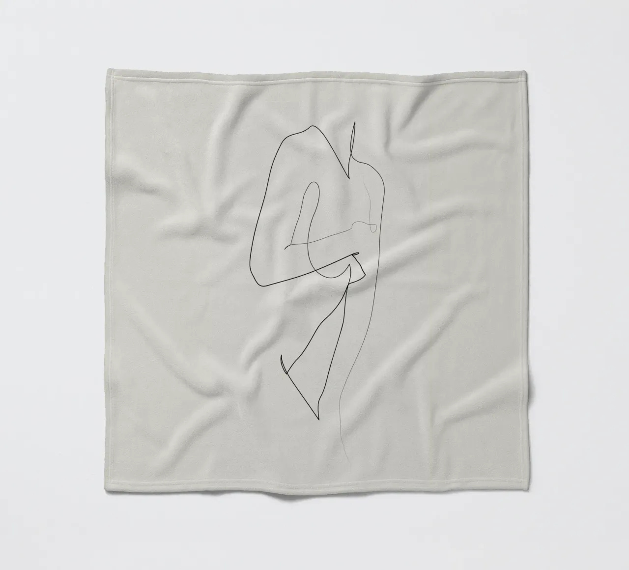 Beneath the Curve - Line nude - A2510 fleece blanket by Addillum