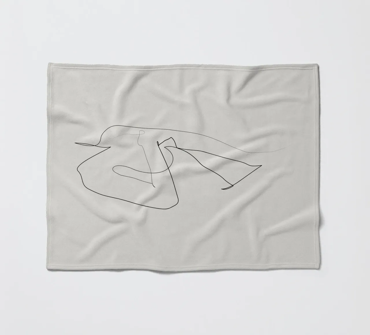Beneath the Curve - Line nude - A2510 fleece blanket by Addillum