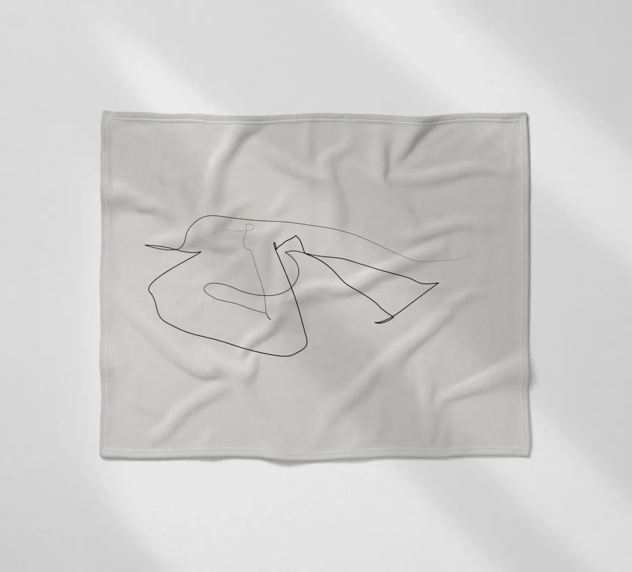 Beneath the Curve - Line nude - A2510 fleece blanket by Addillum