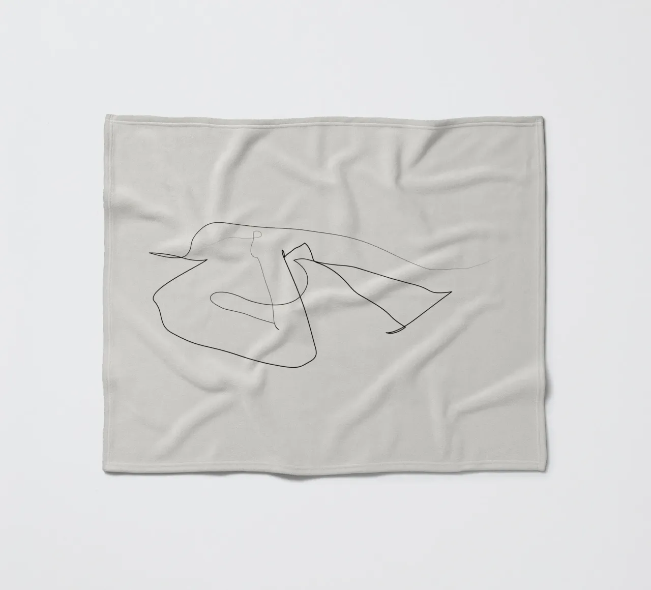 Beneath the Curve - Line nude - A2510 fleece blanket by Addillum