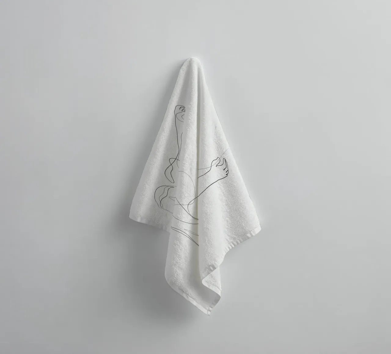 Veil - Line figure - A2519 towel by Addillum