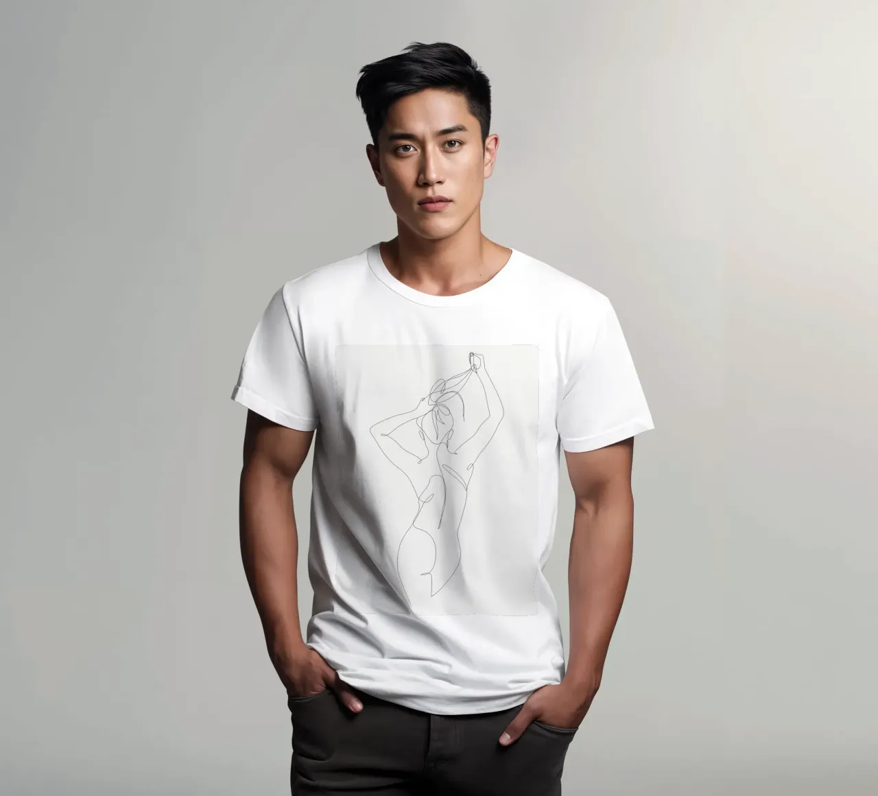 Alba - Una linea nuda - A2520 t-shirt da Addillum