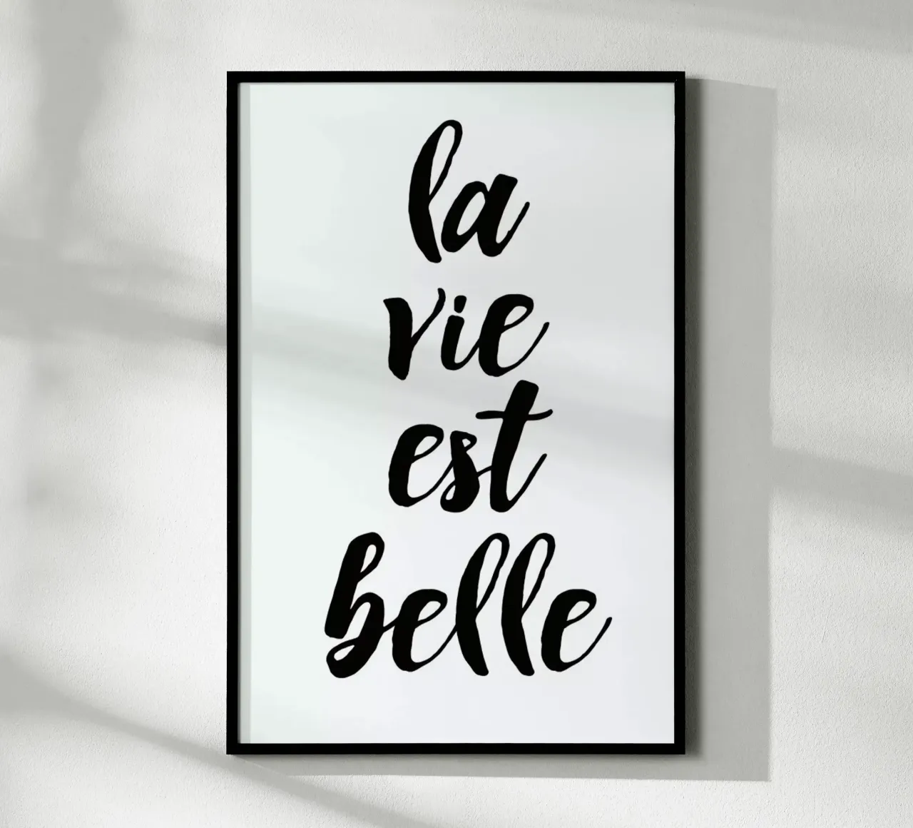 La vie est belle poster con telaio in legno da typed