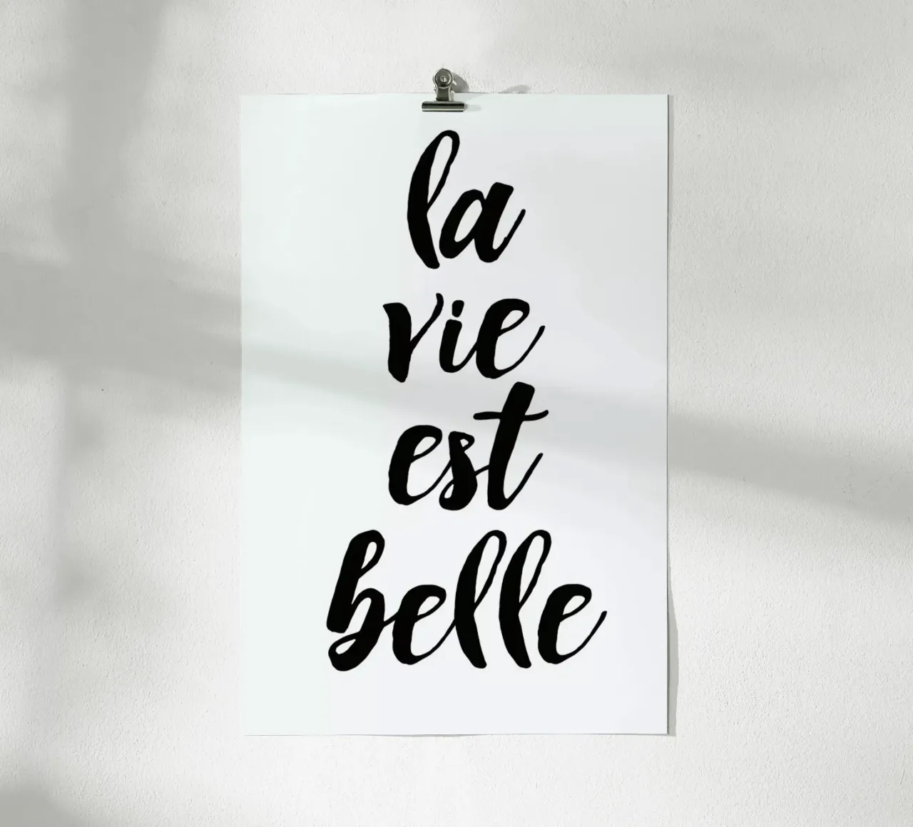 La vie est belle poster con telaio in legno da typed