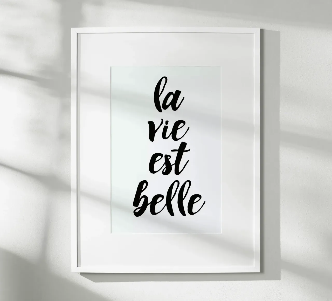 La vie est belle poster con telaio in legno da typed