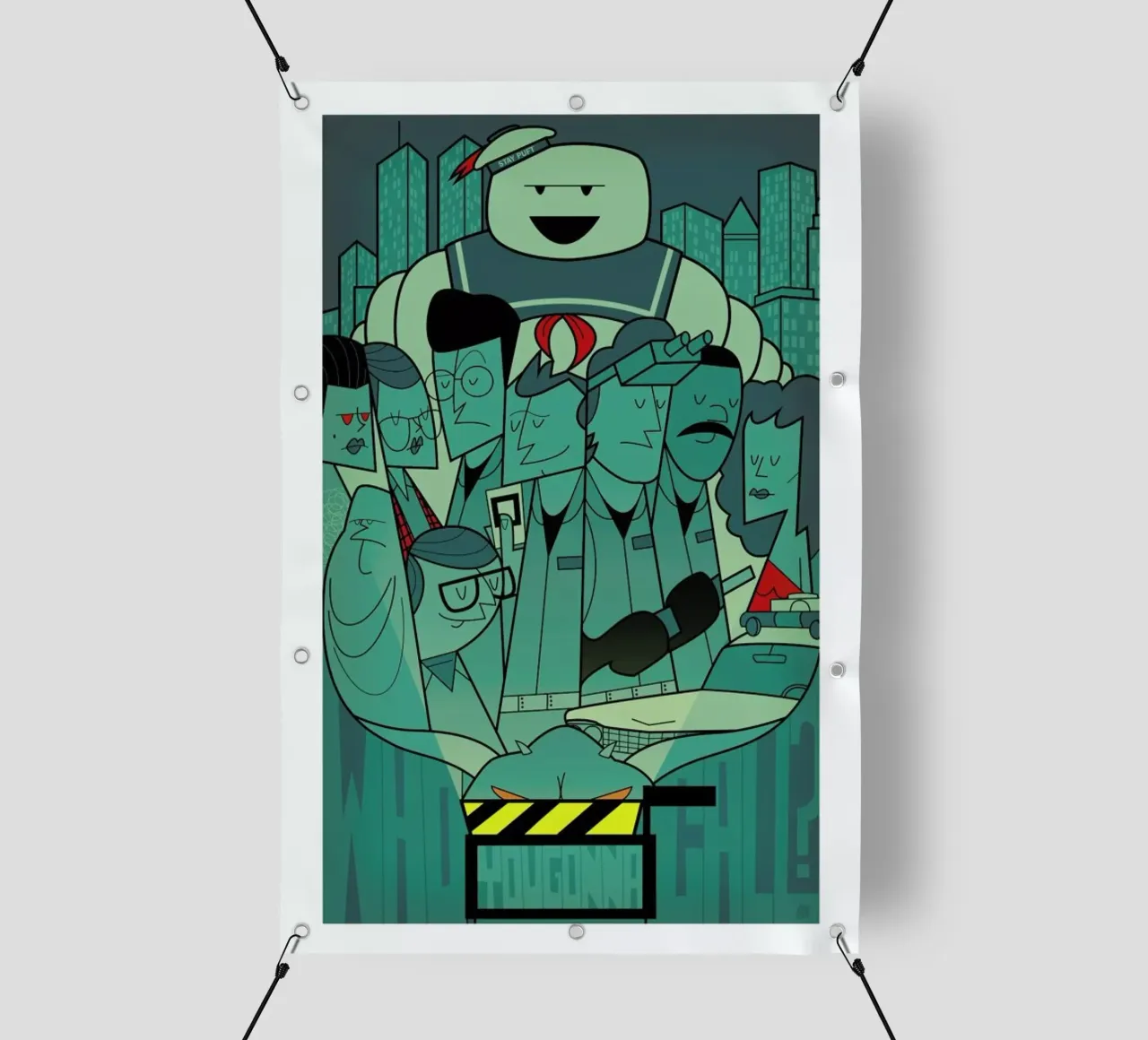 Who you gonna call? telo in pvc da Ale Giorgini