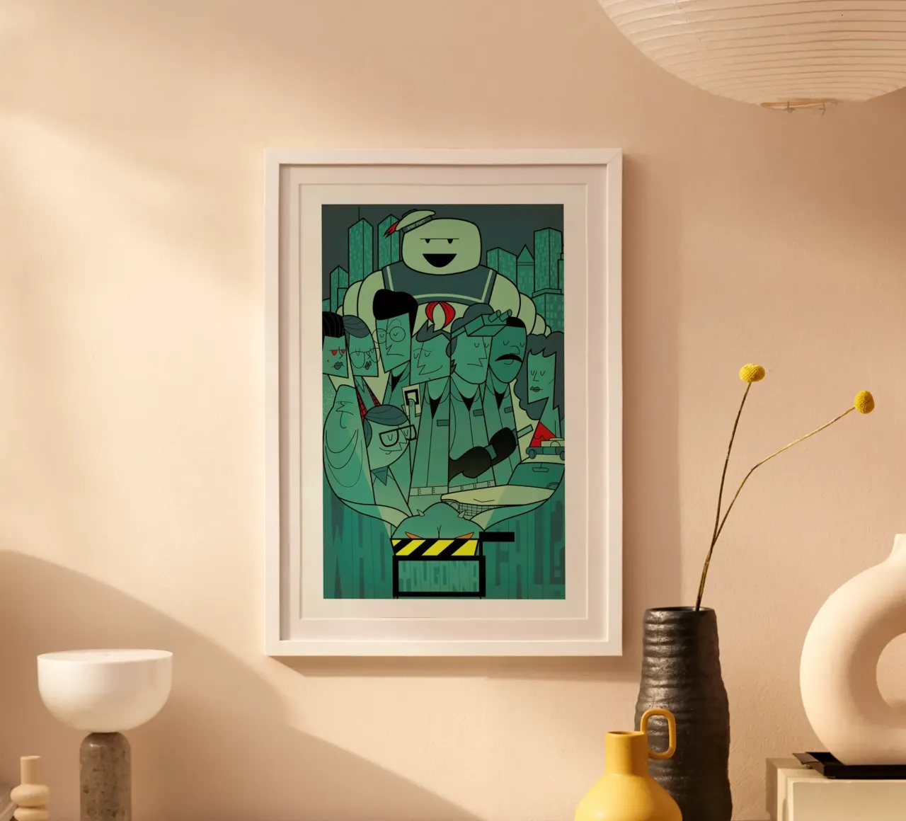 Who you gonna call? poster con telaio in plastica da Ale Giorgini