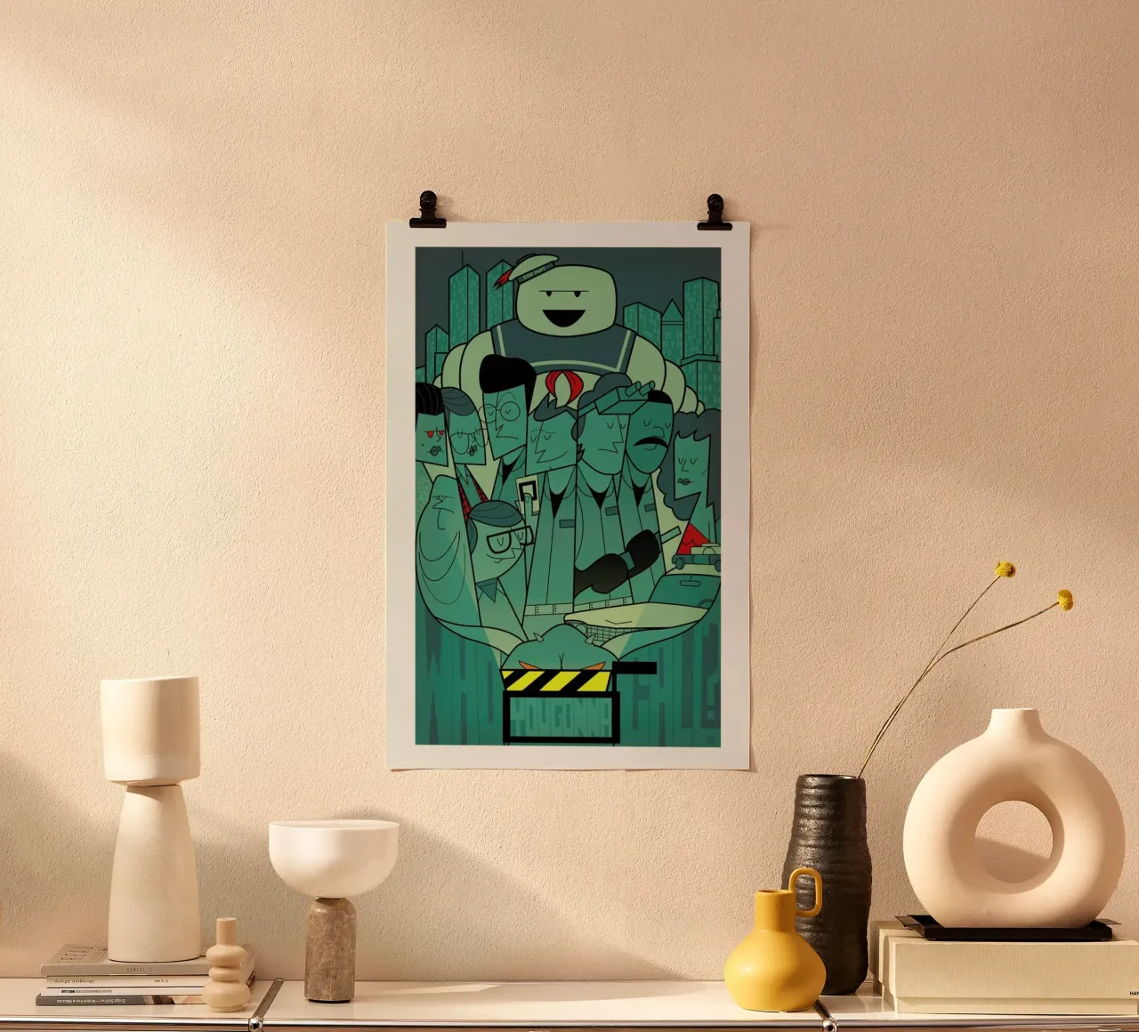 Who you gonna call? poster con telaio in plastica da Ale Giorgini