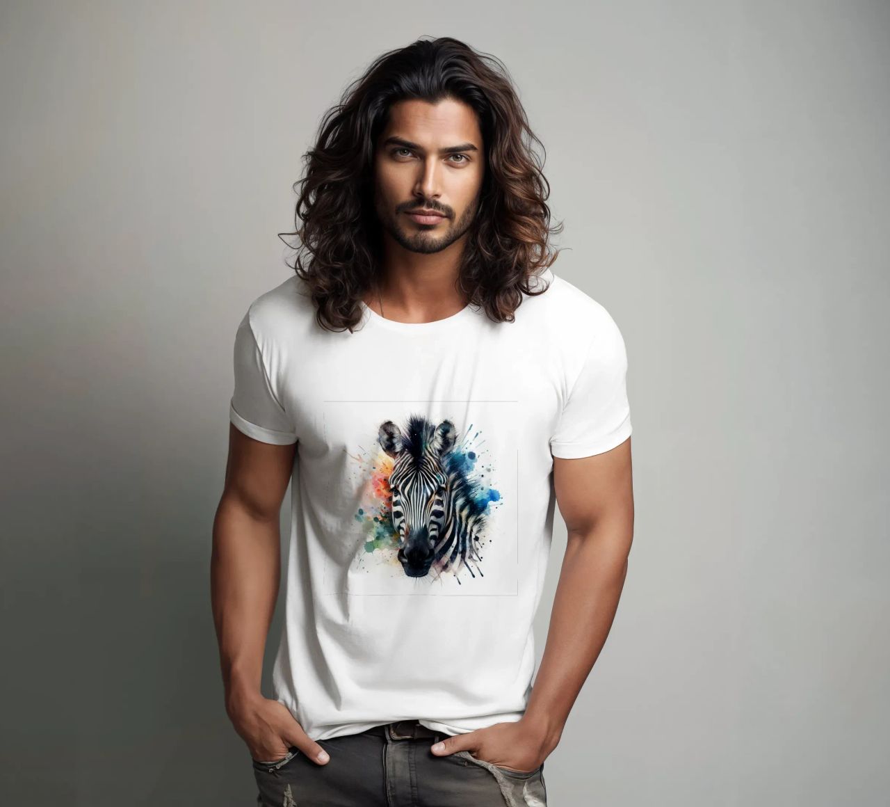 Zebra in acquerello t-shirt da ARTVI-SHOP
