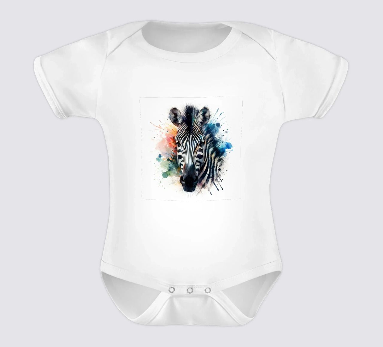 Zebra in acquerello body neonato maniche corte da ARTVI-SHOP