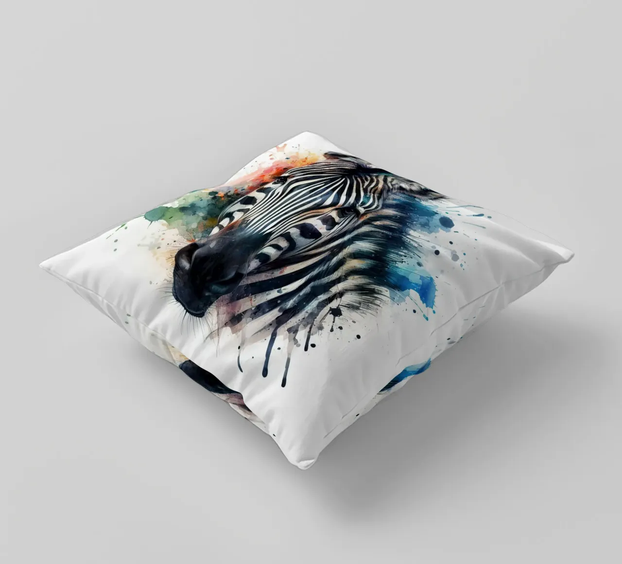 Zebra in acquerello cuscino da 🎁 NOBELART