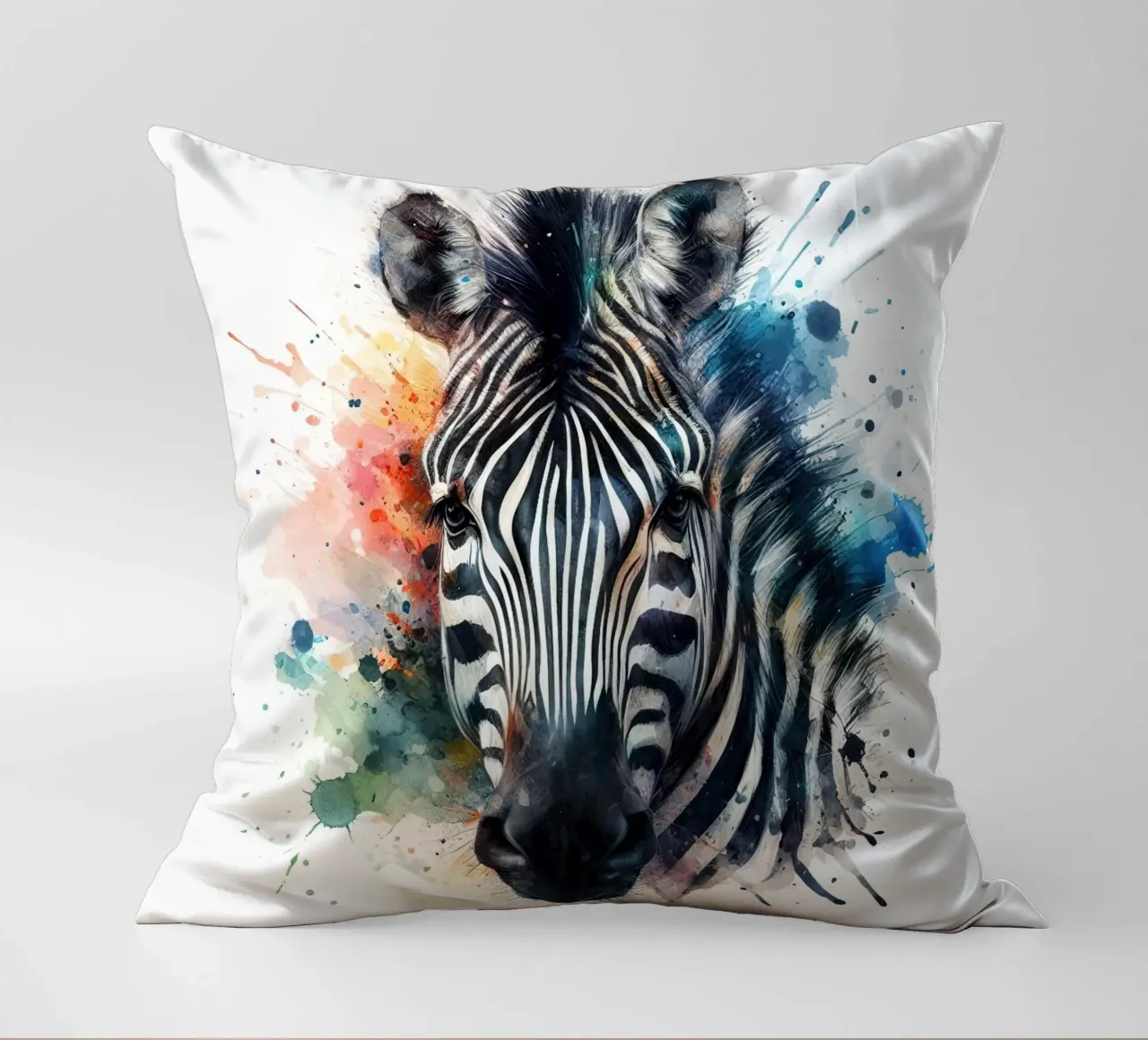 Zebra in acquerello cuscino da 🎁 NOBELART