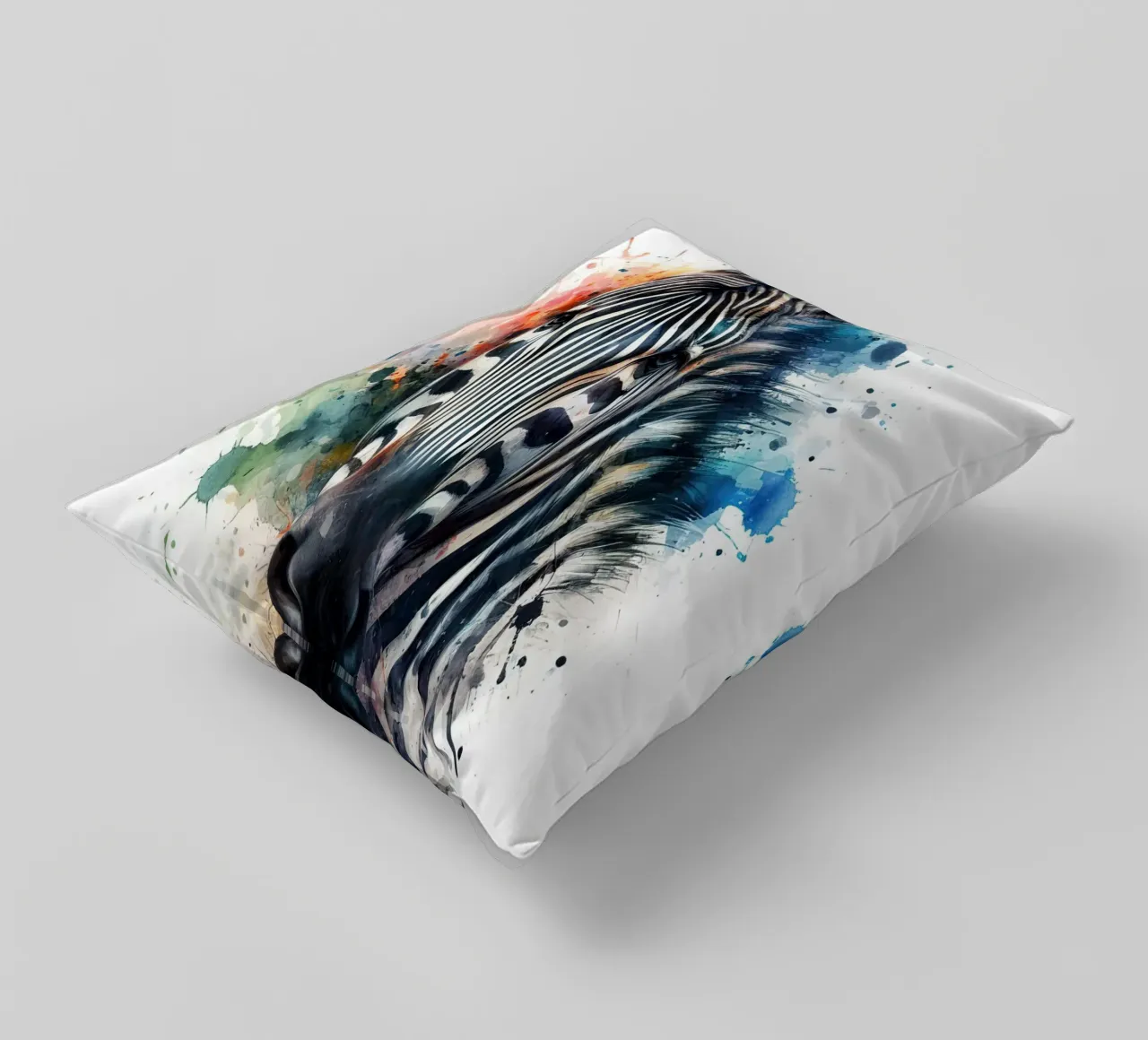 Zebra in acquerello cuscino da 🎁 NOBELART