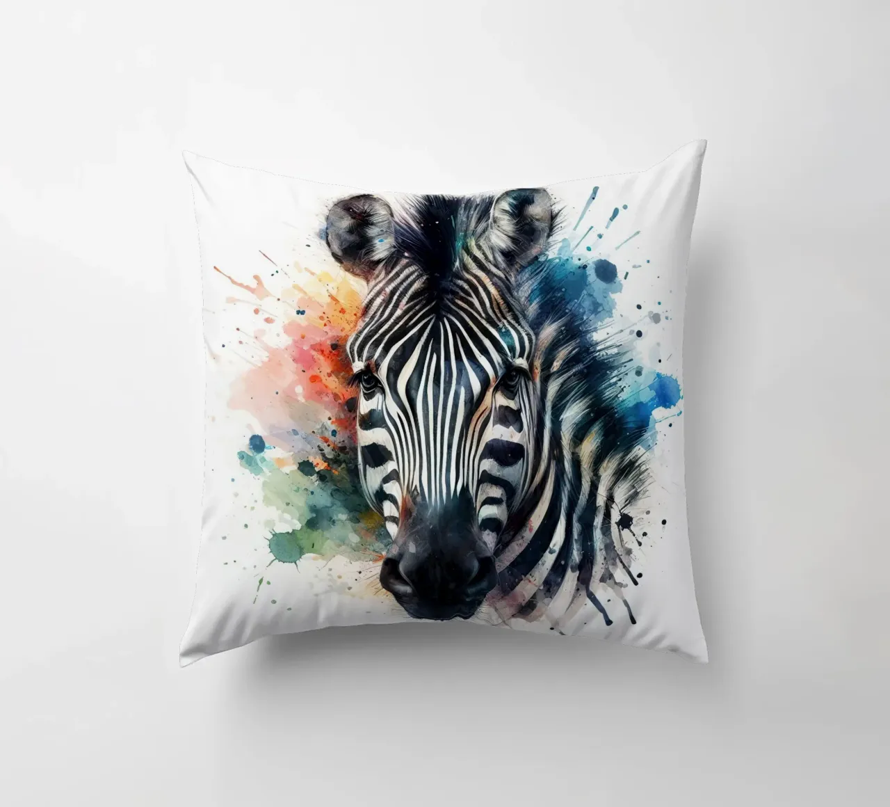 Zebra in acquerello cuscino da 🎁 NOBELART