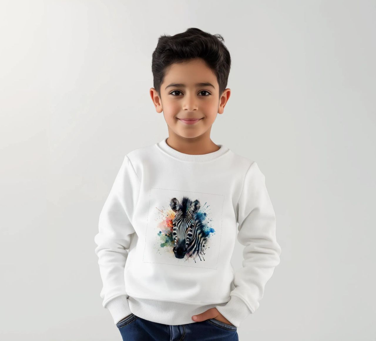 Zebra in acquerello felpa bambino da ARTVI-SHOP