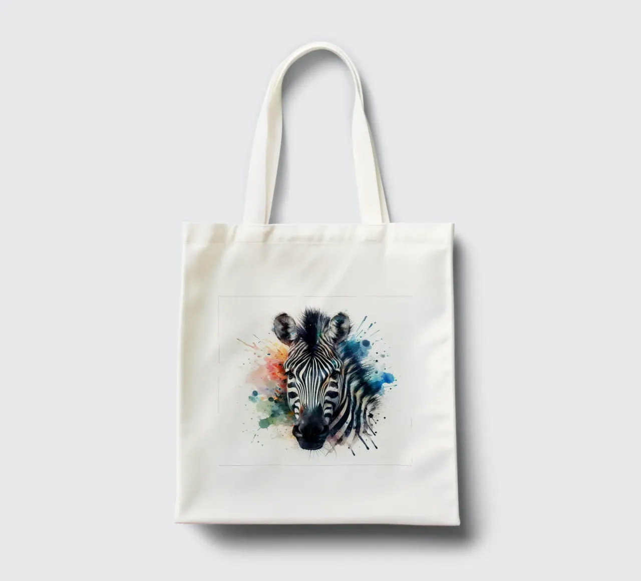 Zebra in acquerello borsa in juta da ARTVI-SHOP