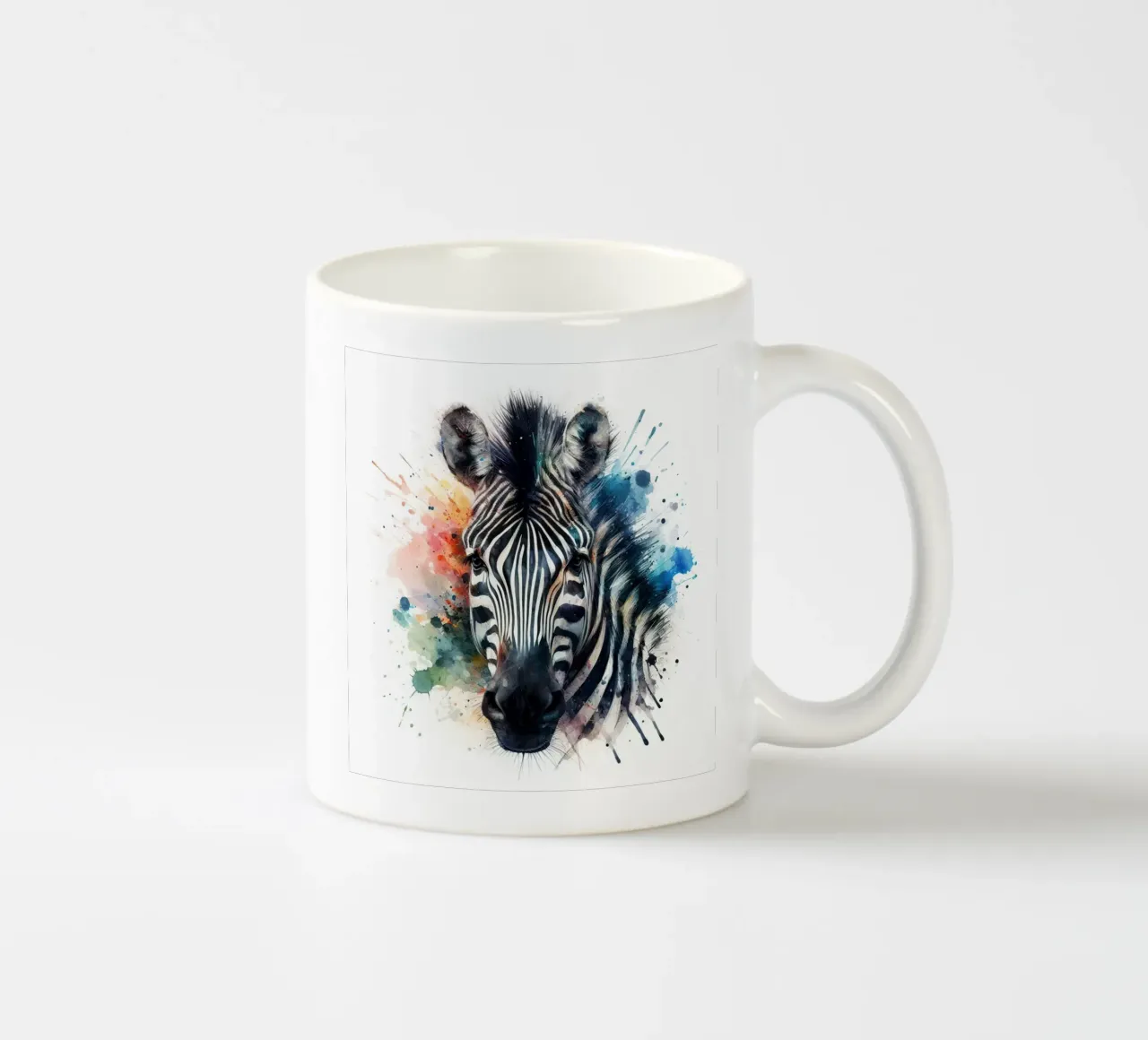 Zebra in watercolor ceramic mug by ARTVI-SHOP