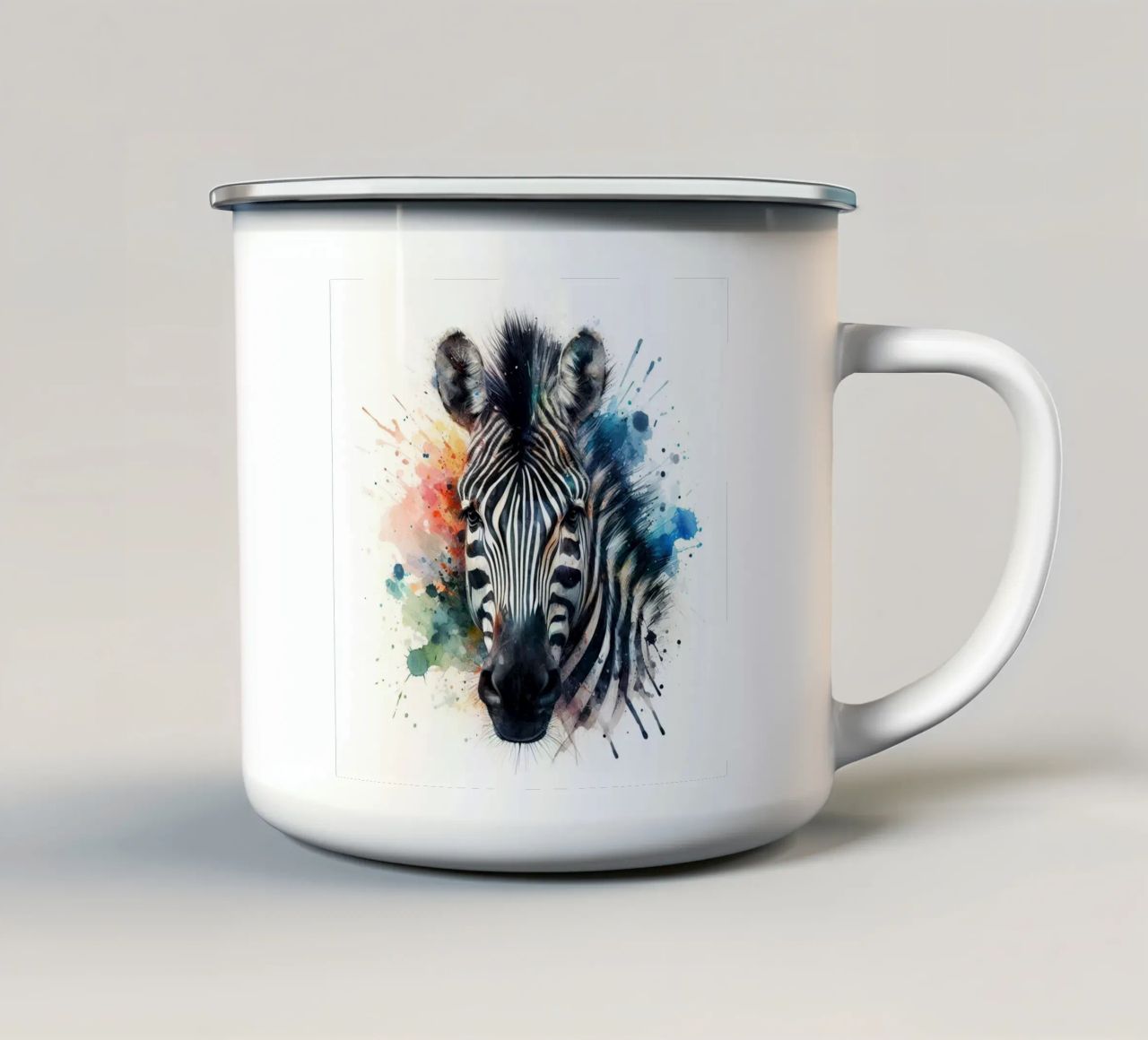 Zebra in acquerello tazza in smalto da ARTVI-SHOP