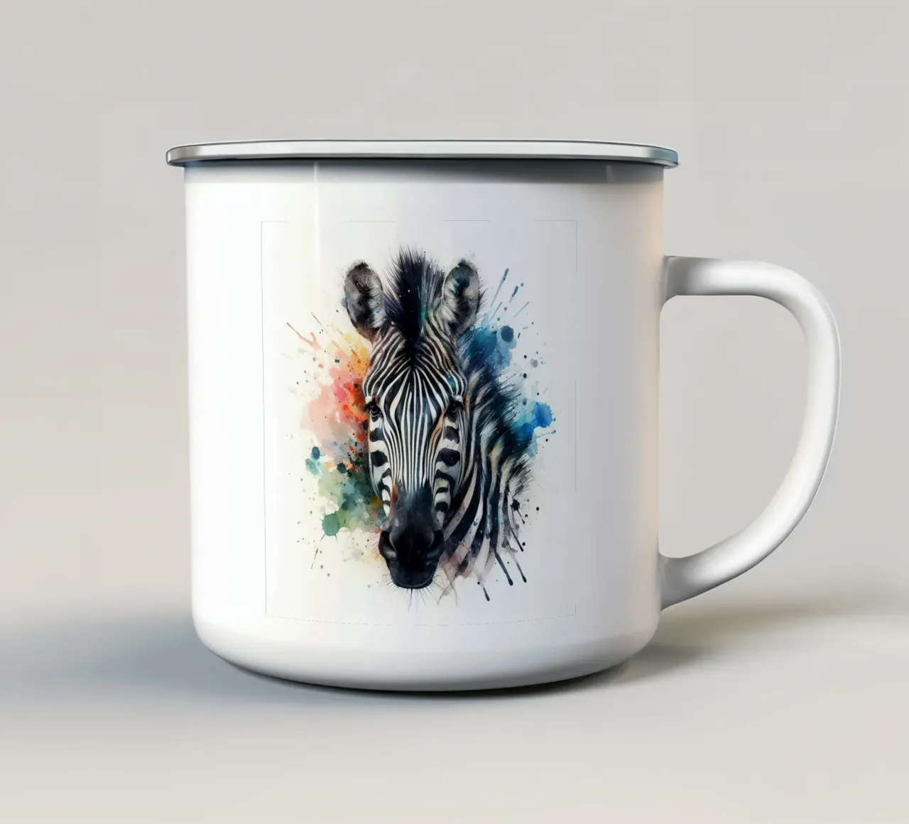 Zebra in Aquarell Emaille Tasse von ARTVI-SHOP