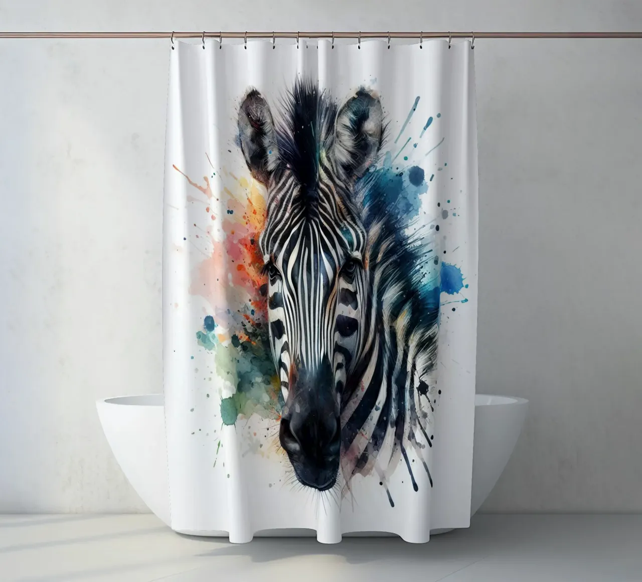 Zebra in acquerello tenda da doccia da ARTVI-SHOP