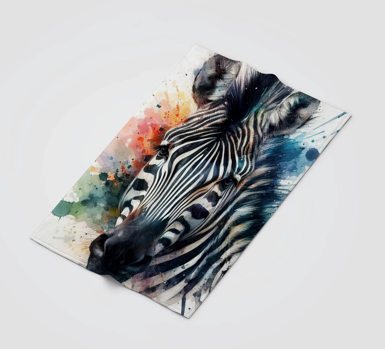 Zebra in acquerello coperta in pile da ARTVI-SHOP