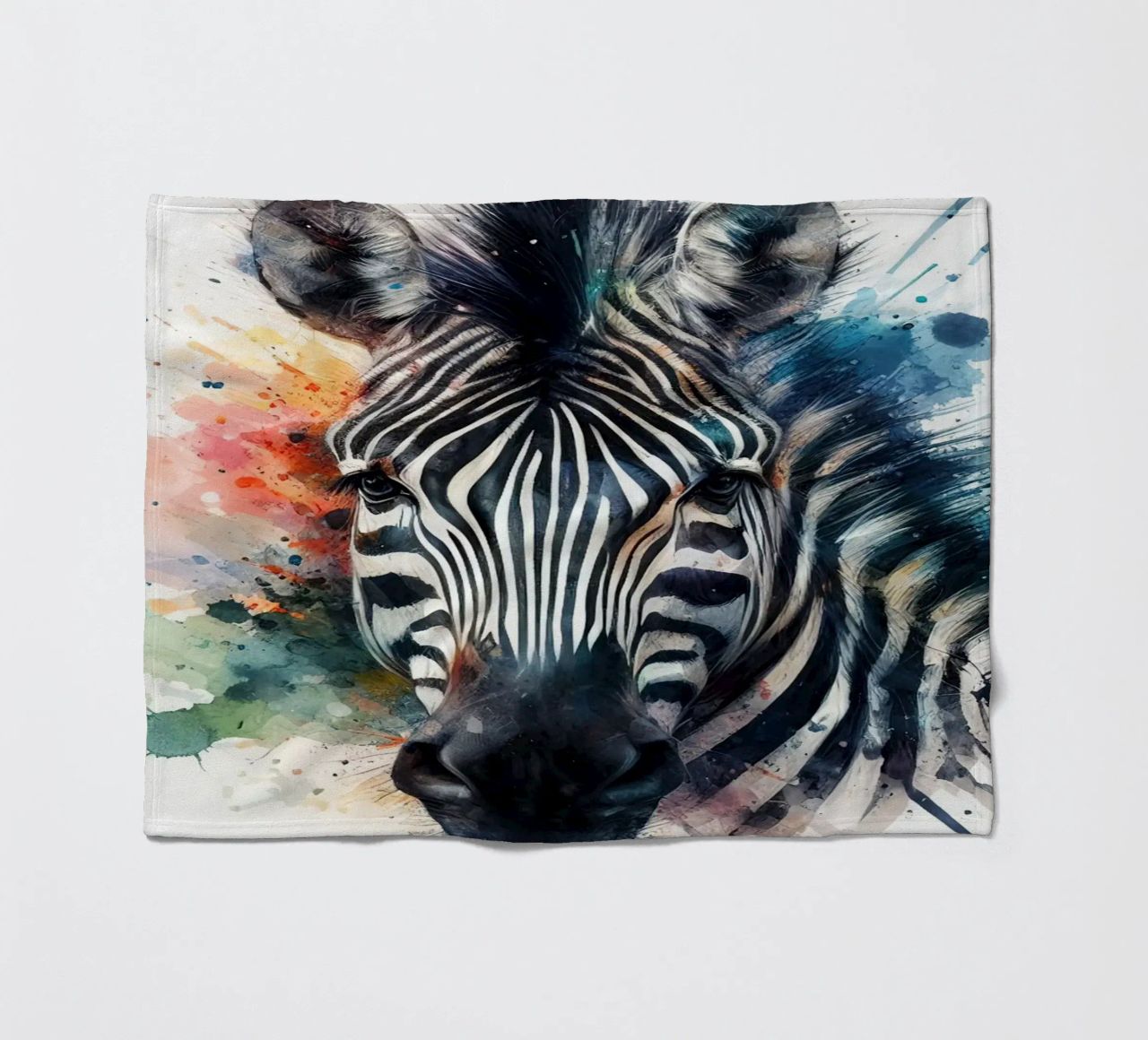 Zebra in acquerello coperta in pile da ARTVI-SHOP
