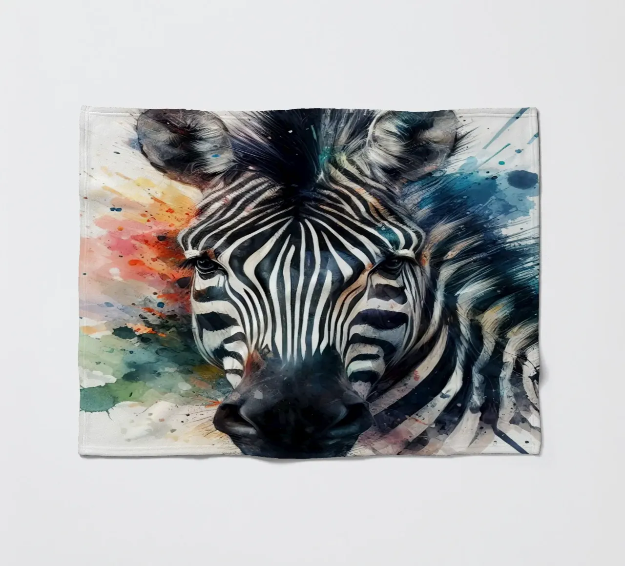 Zebra in acquerello coperta in pile da ARTVI-SHOP
