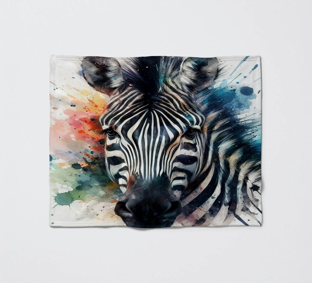 Zebra in acquerello coperta in pile da ARTVI-SHOP