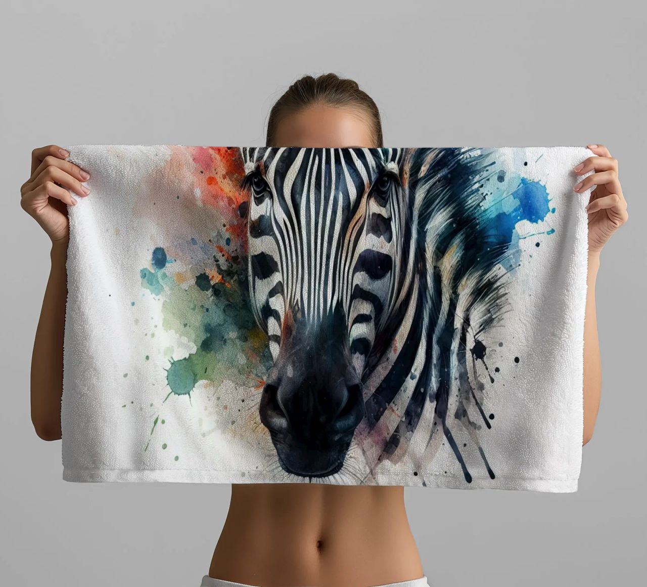 Zebra in acquerello asciugamano da bagno da ARTVI-SHOP