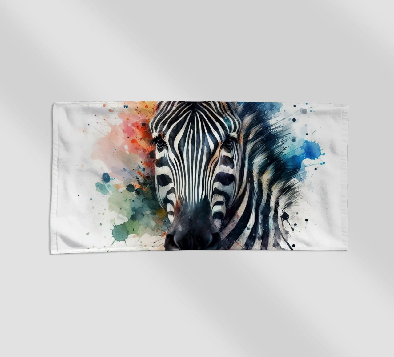 Zebra in acquerello telo mare da ARTVI-SHOP