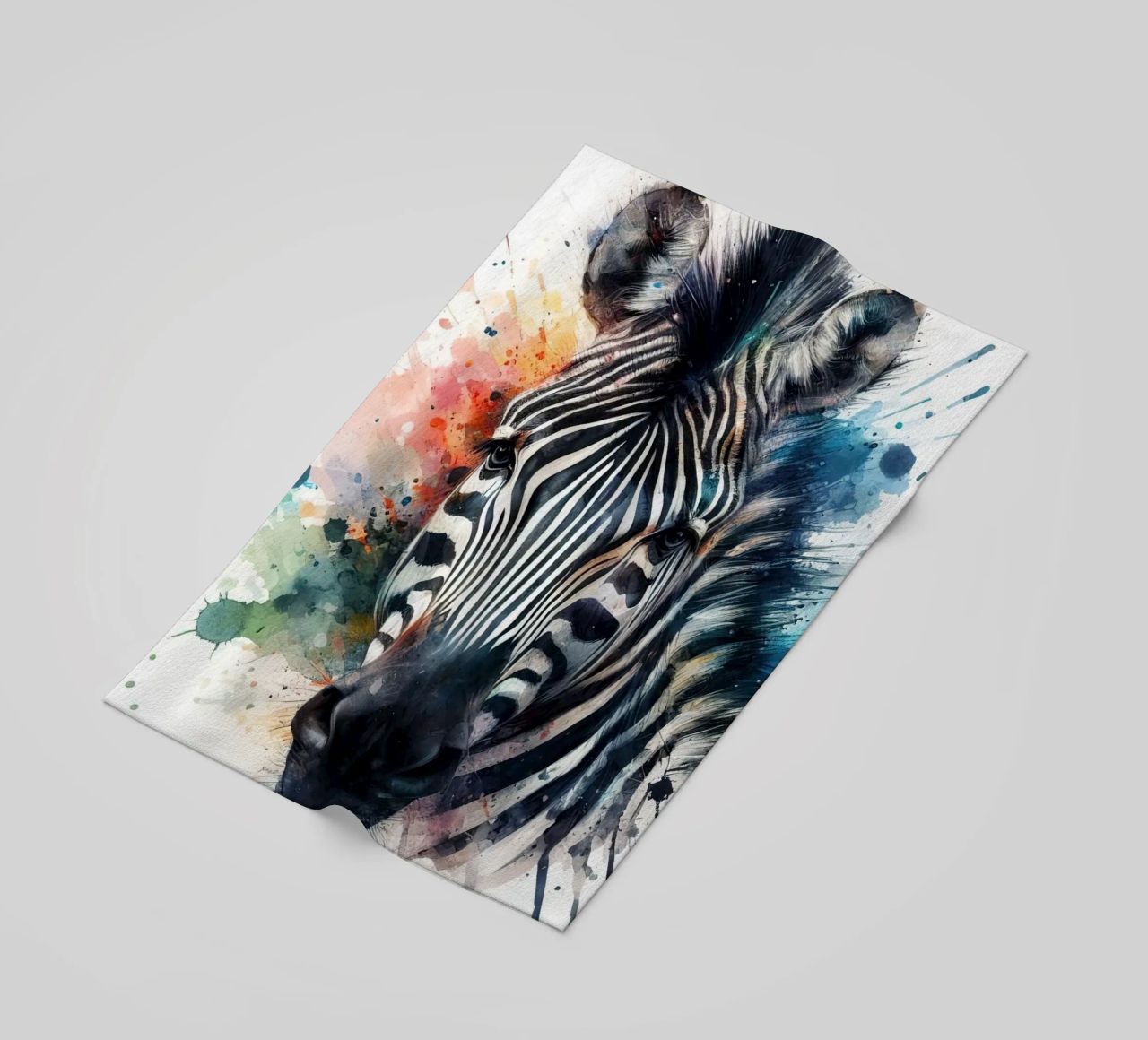 Zebra in acquerello telo mare da ARTVI-SHOP