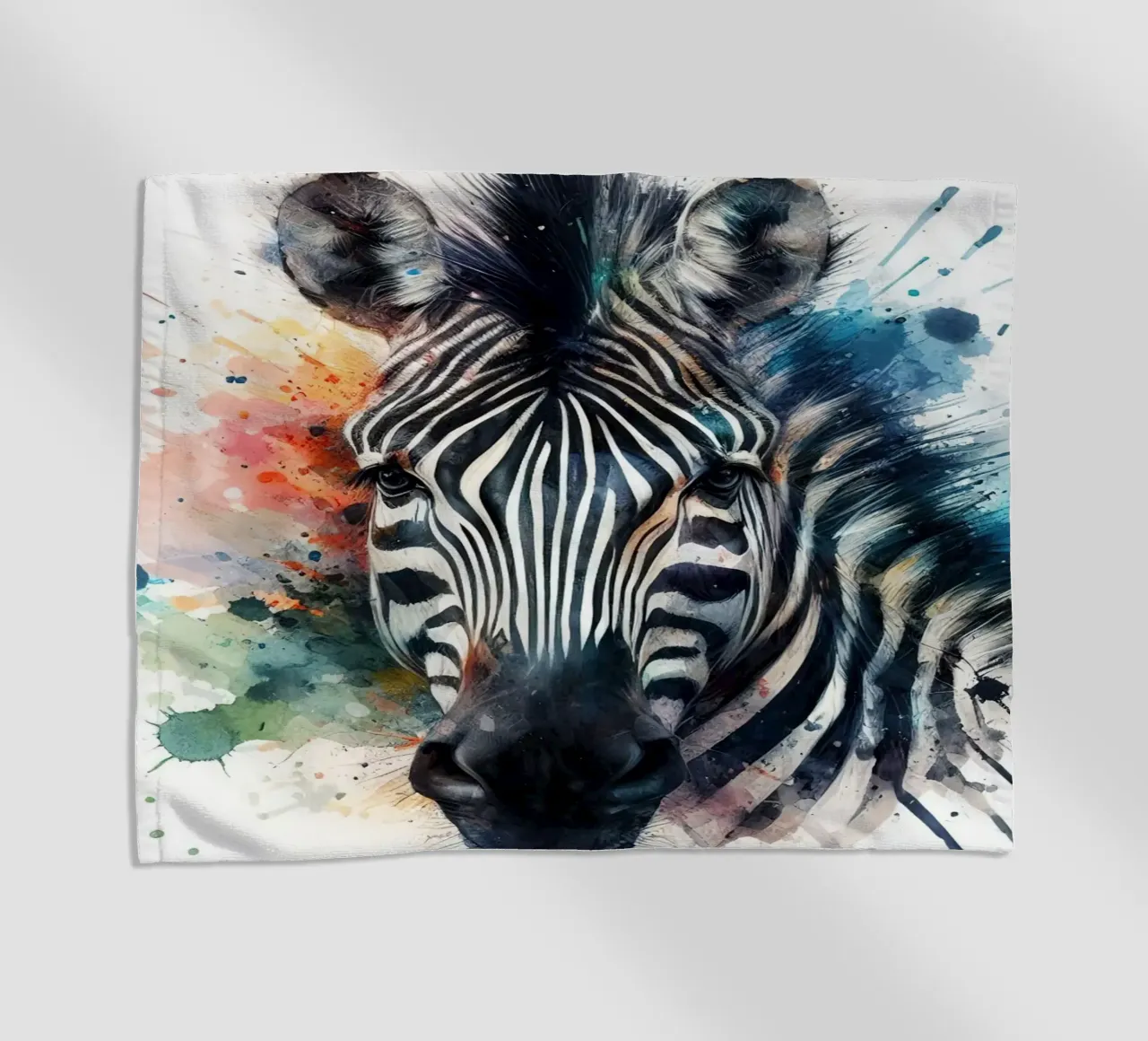 Zebra in acquerello telo mare da ARTVI-SHOP