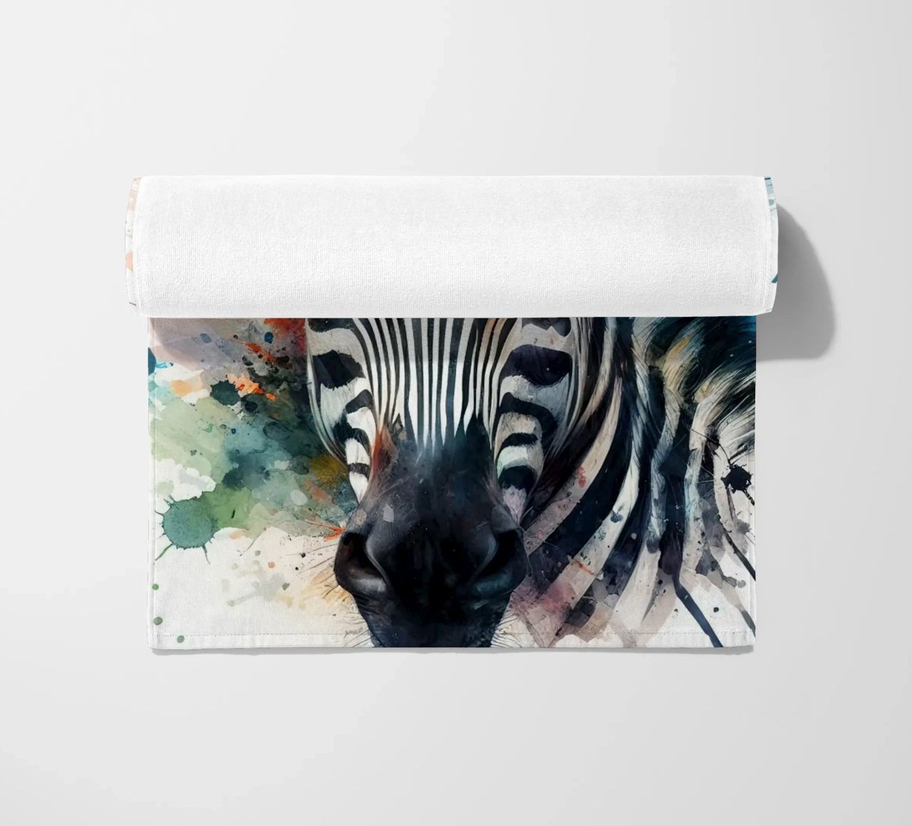 Zebra in acquerello telo mare da ARTVI-SHOP