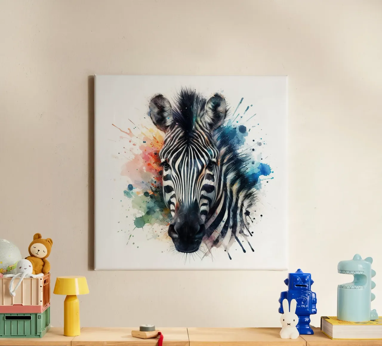 Zebra in acquerello tela da 🎁 ARTVI-SHOP