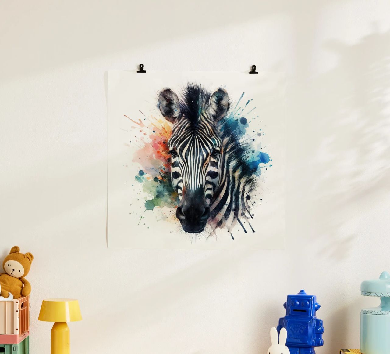 Zebra in acquerello poster da ARTVI-SHOP