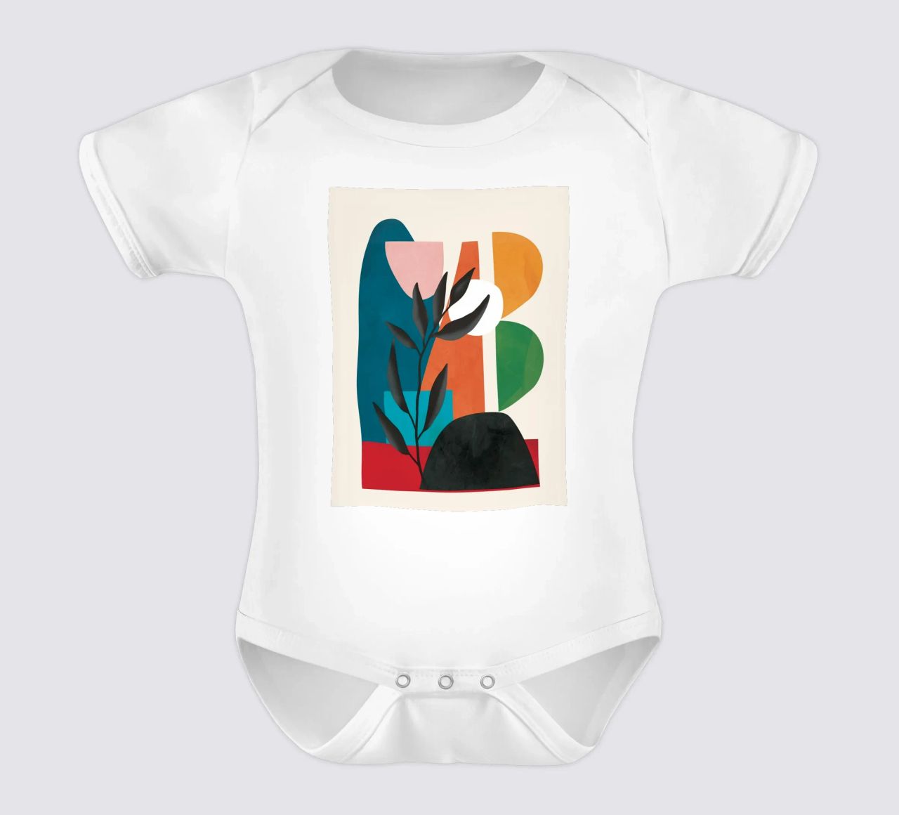 Abstract Minimal Shapes 53 body neonato maniche corte da Flow Line
