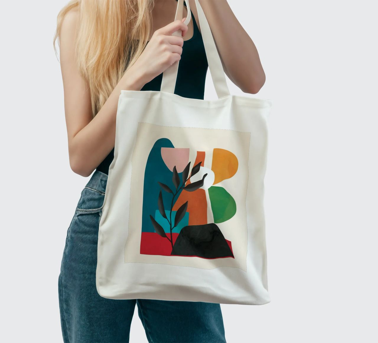 Abstract Minimal Shapes 53 borsa in juta da Flow Line