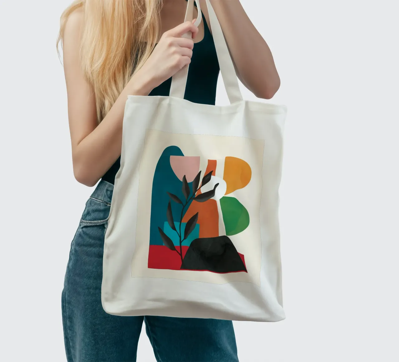 Abstract Minimal Shapes 53 borsa in juta da Flow Line