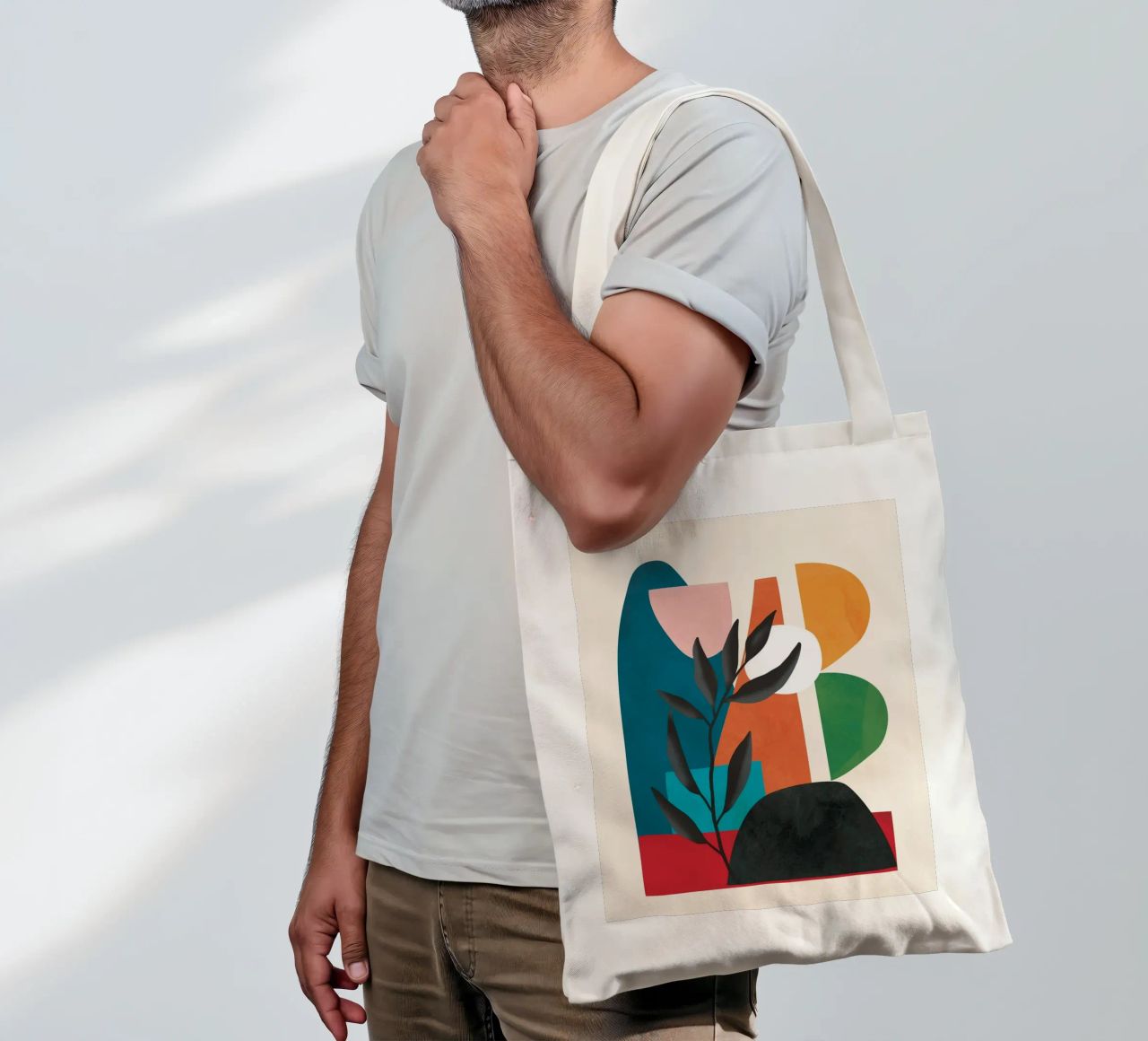 Abstract Minimal Shapes 53 borsa in juta da Flow Line